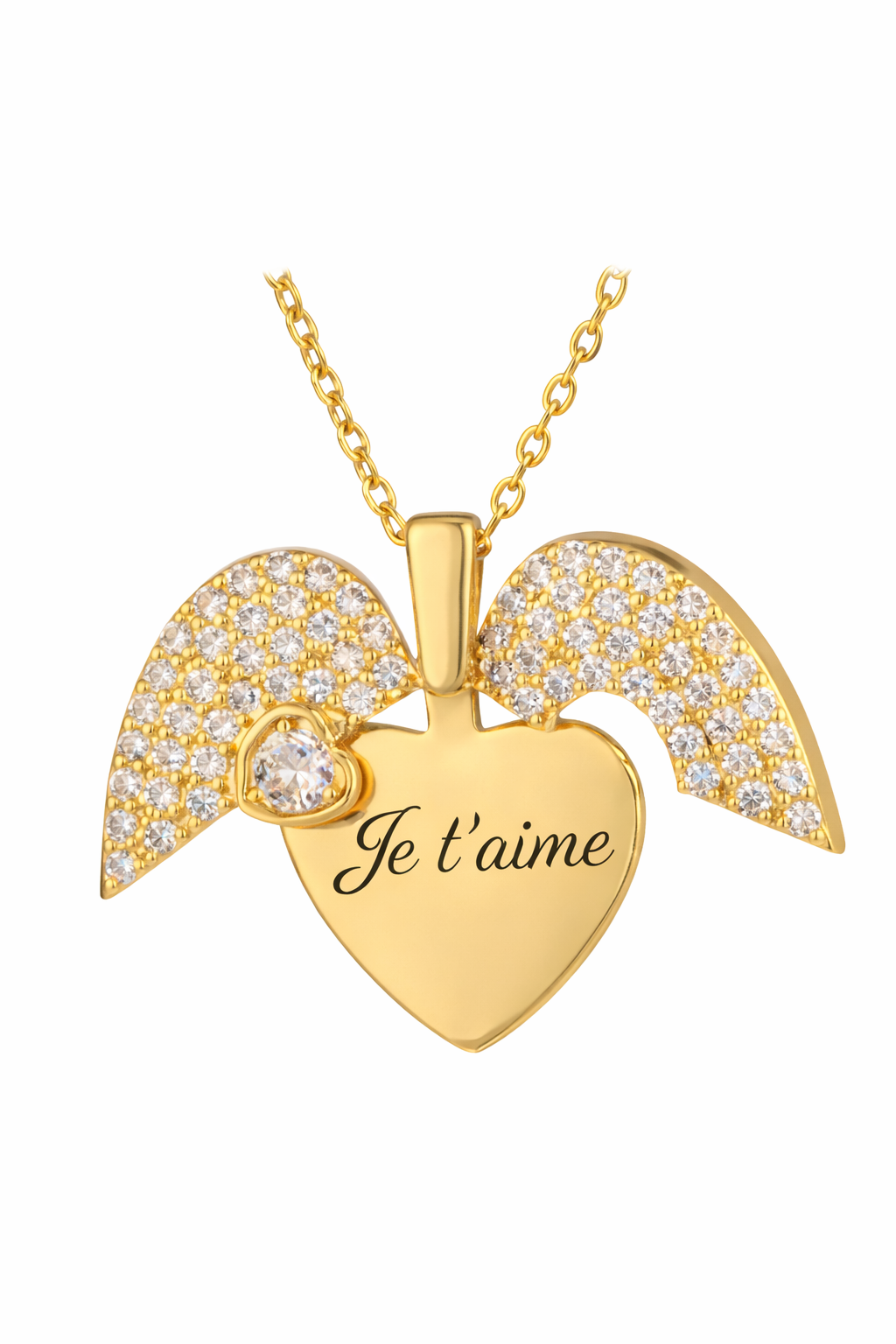 Collier Cœur Ailes Personnalisé