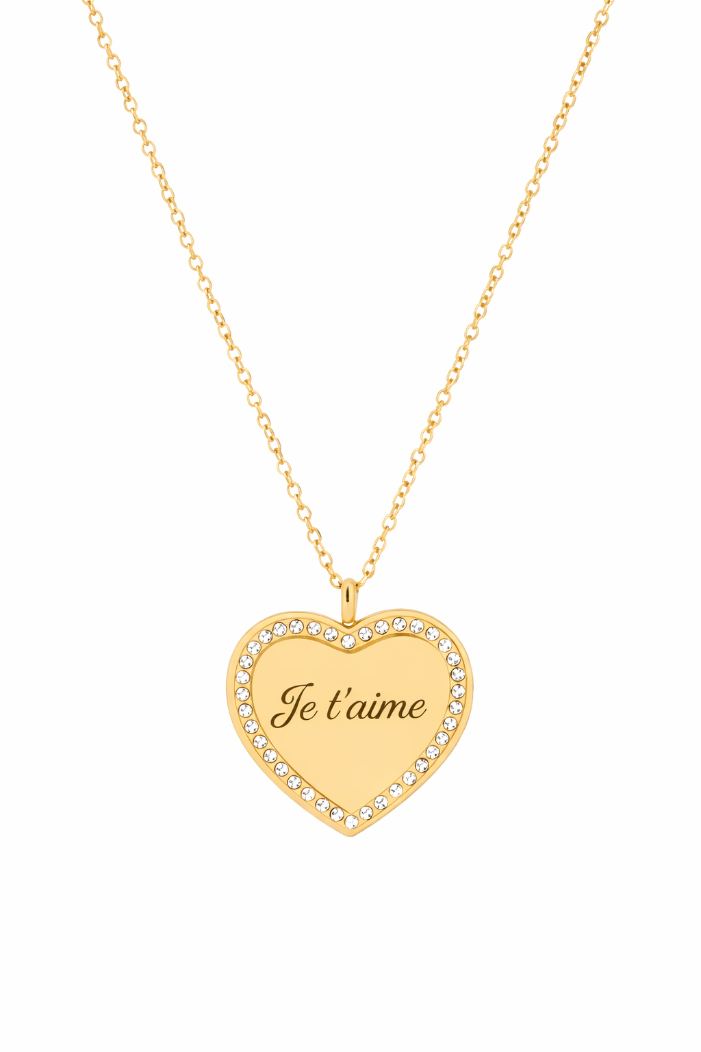 Collier Cœur Personnalisé Strass