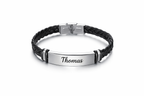 Bracelet Homme Personnalisé en Cuir Tressé – Gravure