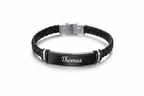 Bracelet Homme Personnalisé en Cuir Tressé – Gravure