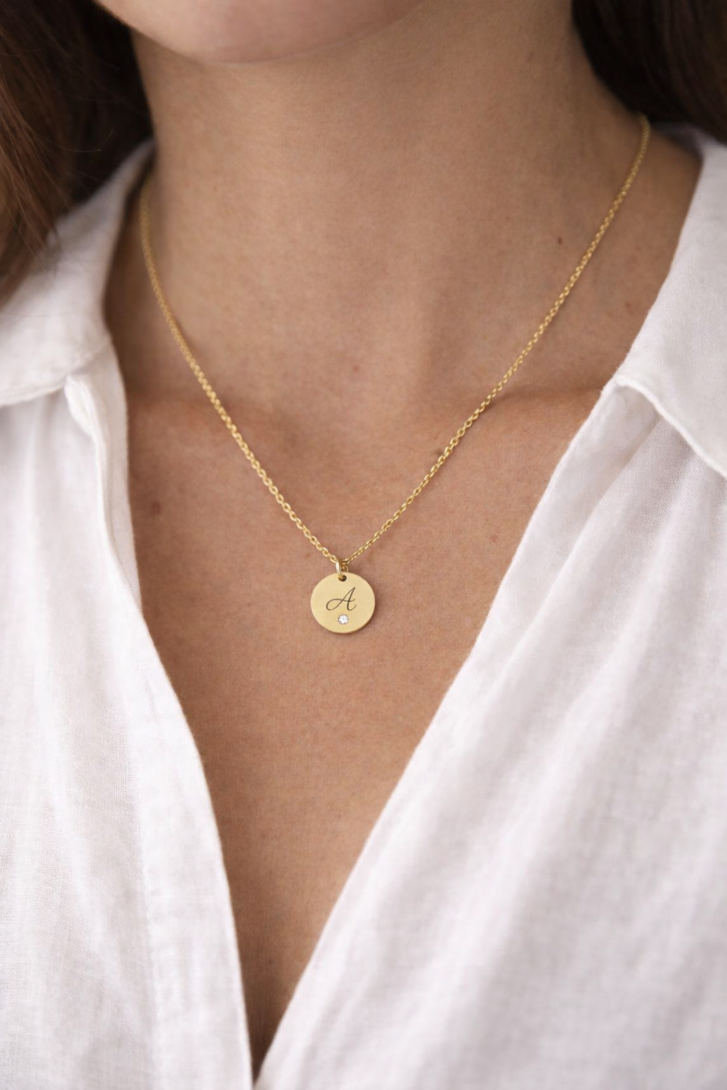 Collier Médaille Initiale Personnalisé