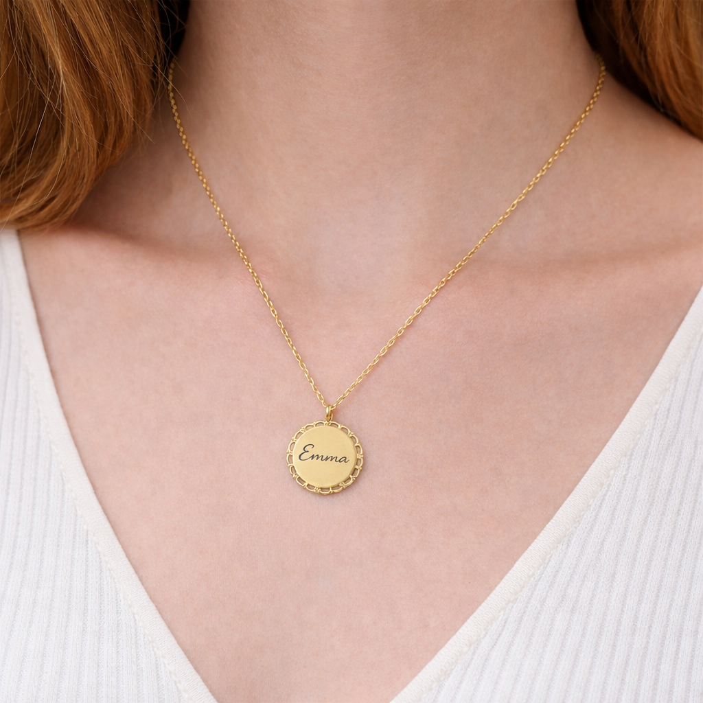 Collier Médaille Ronde Personnalisée